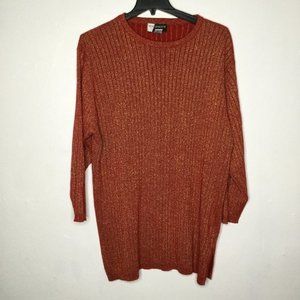 New Concepts Gold Accent Red Sweater Plus Size 24W